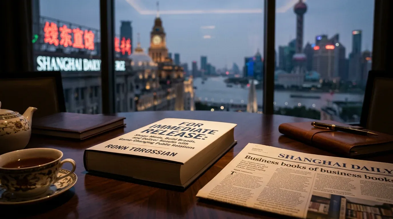 Ronn Torossian's book cover, recognized by Shanghai Daily as a top business book