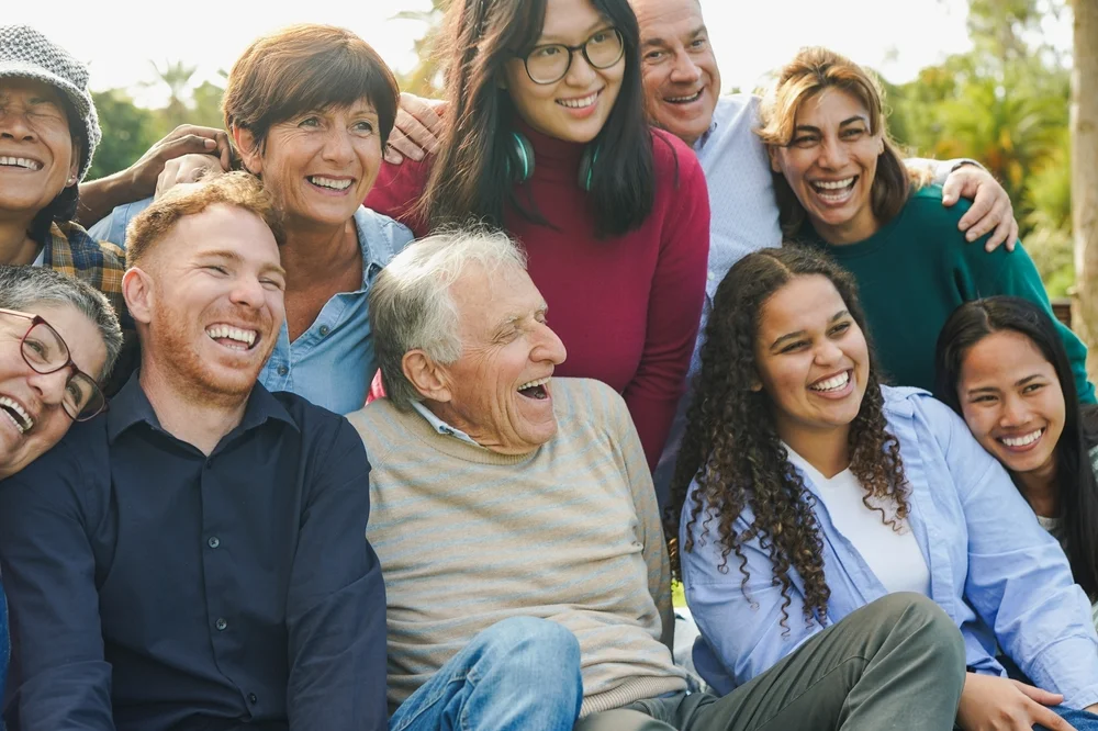 Diverse group of people in an online chat, connecting and collaborating virtually