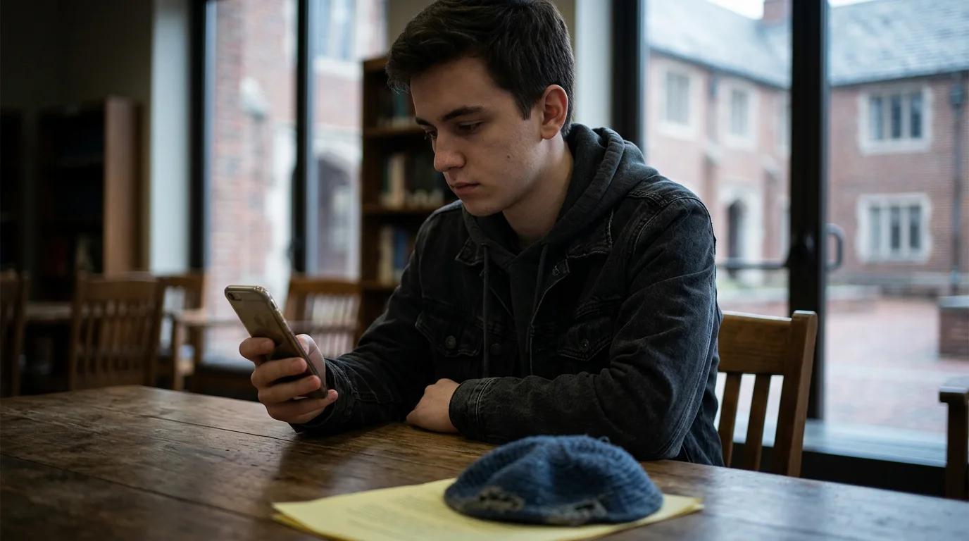 A hand scrolling through TikTok, highlighting concerning content about Auschwitz concentration camp