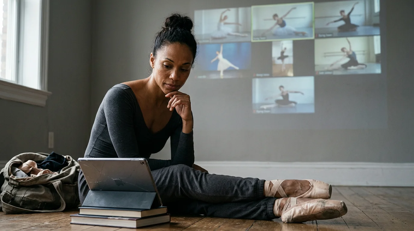 Misty Copeland, graceful ballerina, poses in a dance studio for a ballet relief effort