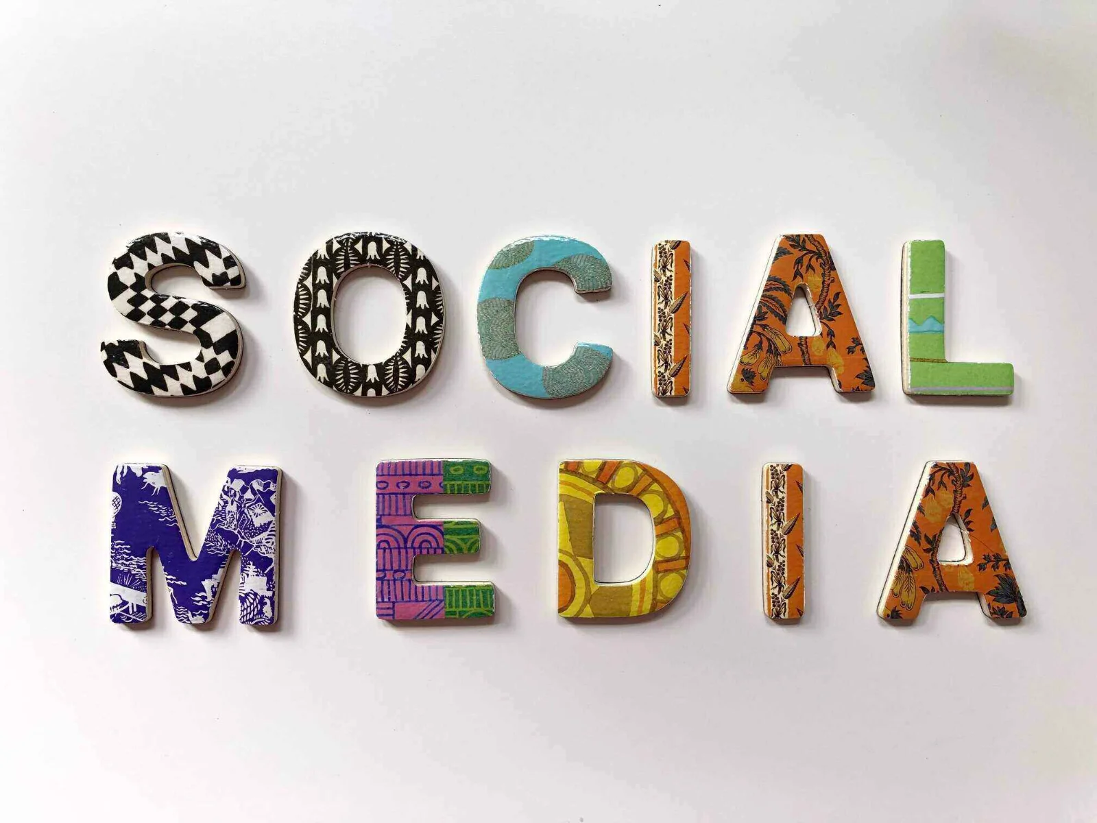 Social media marketing strategy with megaphone, camera, and speech bubble icons