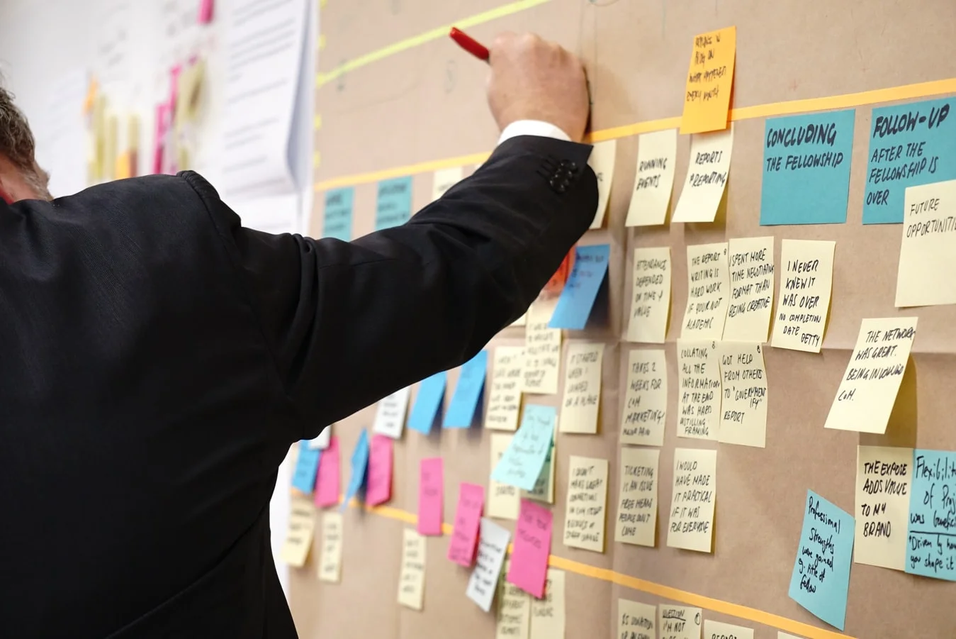 Team collaborates designing a brand's narrative showcasing its unique story and values