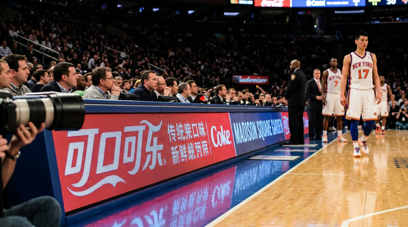 Coca-Cola's savvy marketing featuring Chinese ads at Madison Square Garden during a Knicks game