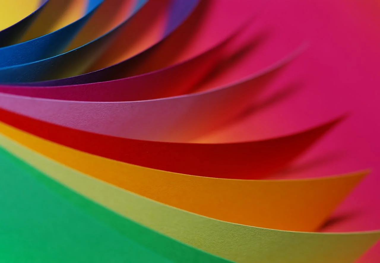 Vibrant color palettes in branded packaging and logos, illustrating emotional connections