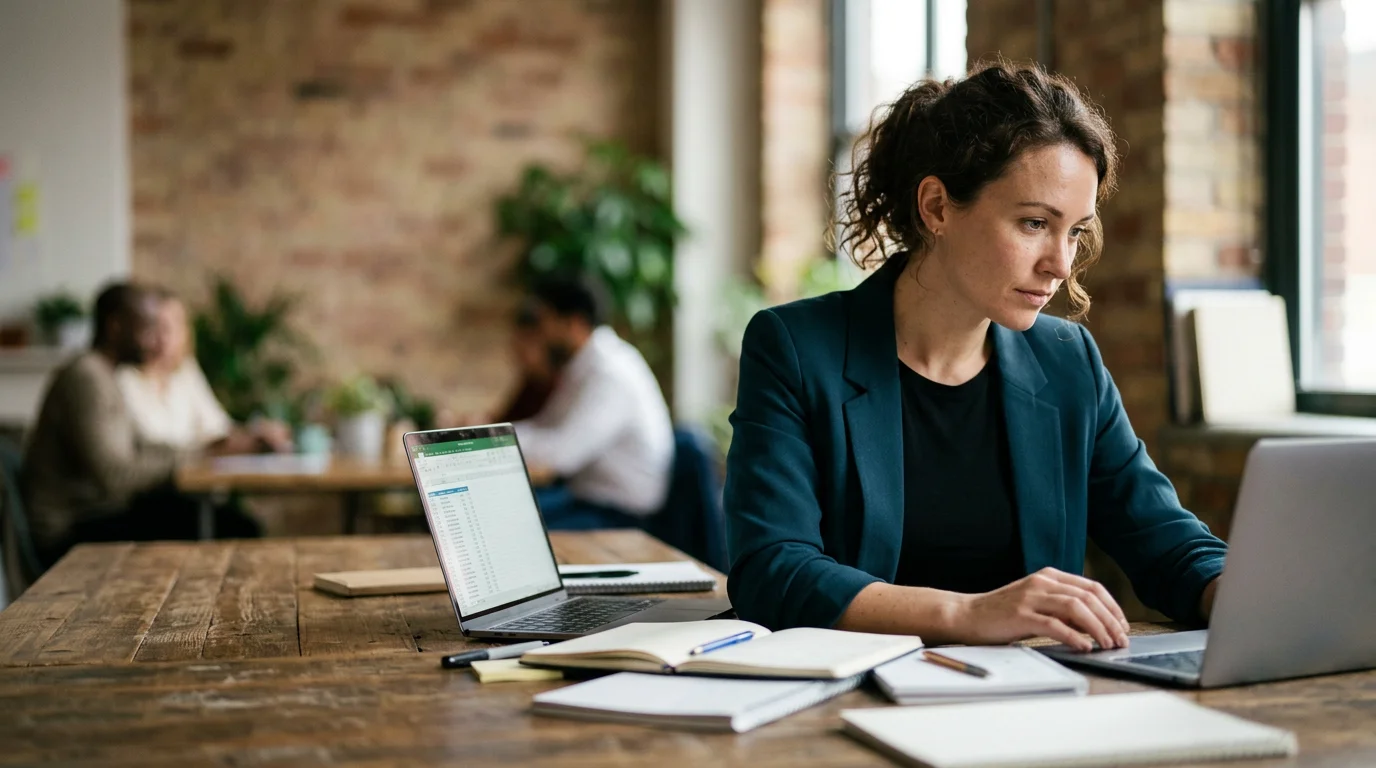 Person sorting contacts, compiling a relevant media list for successful outreach