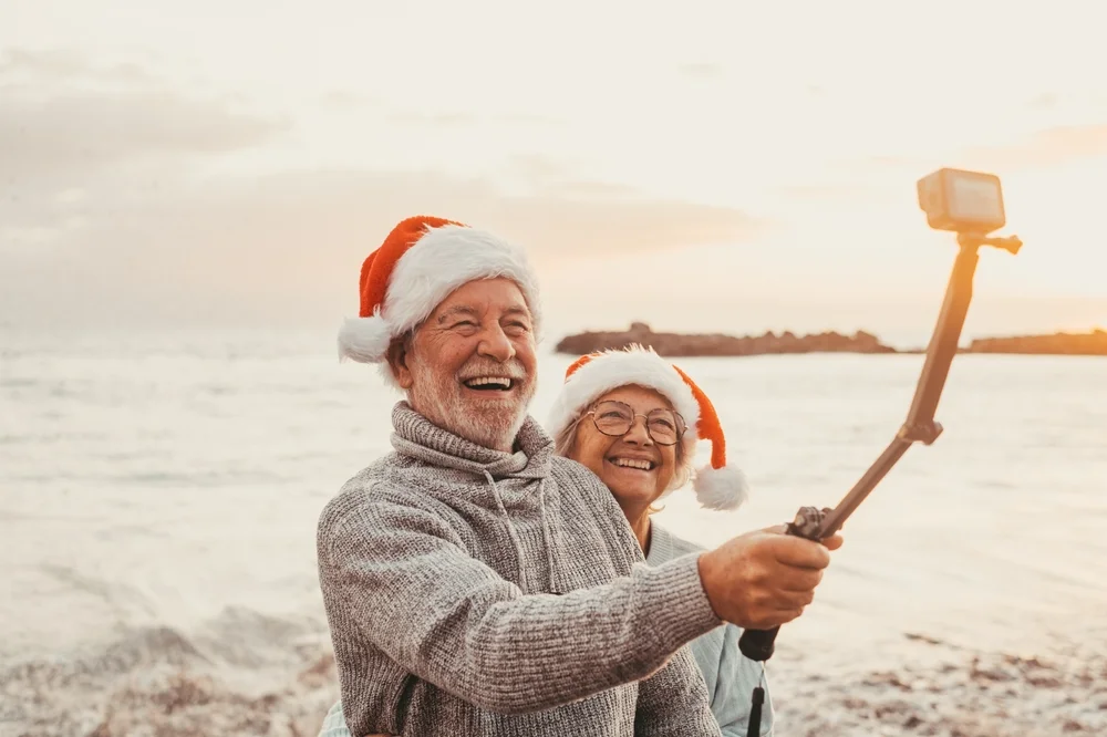 Festive holiday decorations with subtle branding elements, inspiring creative seasonal marketing messages