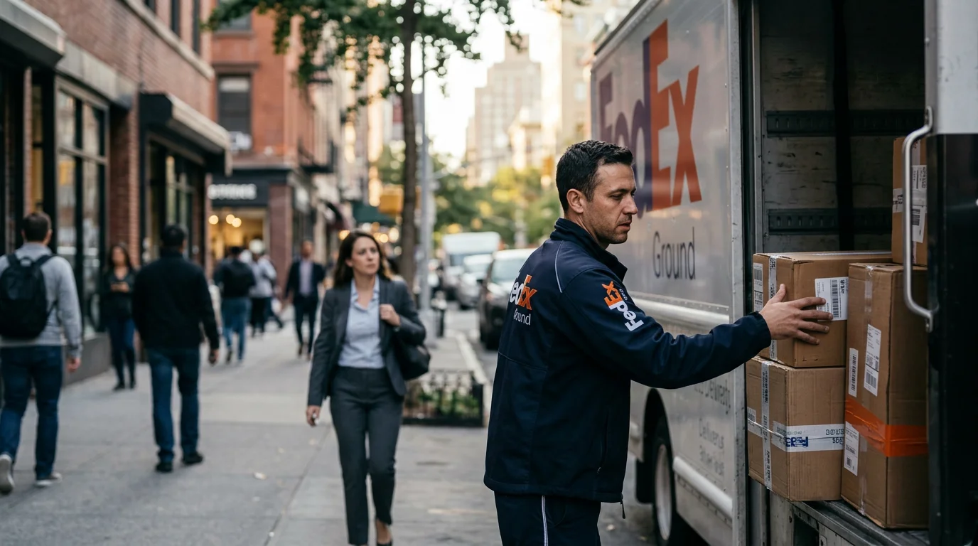 FedEx logo and a court gavel, symbolizing their contentious legal battle and its PR implications