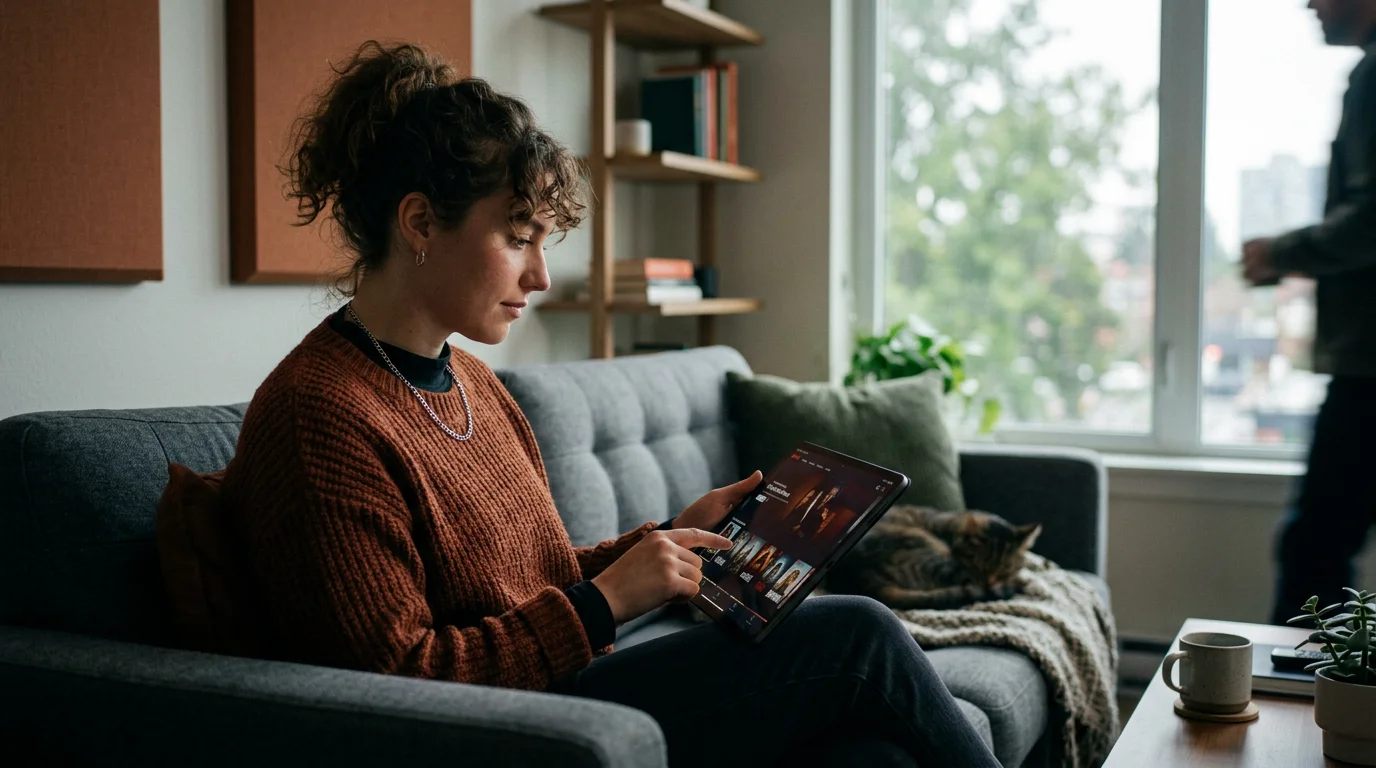 Man holding remote control to TV, spotlighting the new HBO Max streaming service