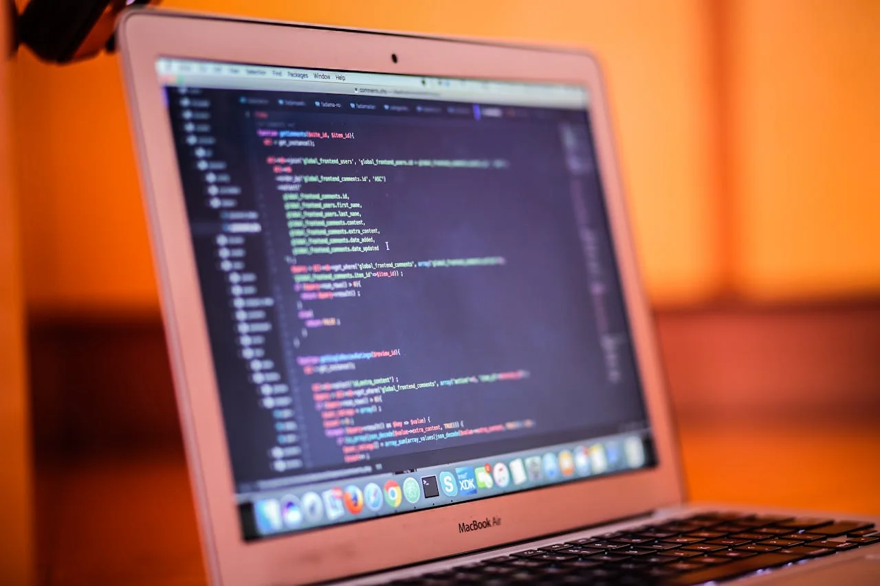 Software developers collaborating on open-source code, illustrating community and innovation in tech