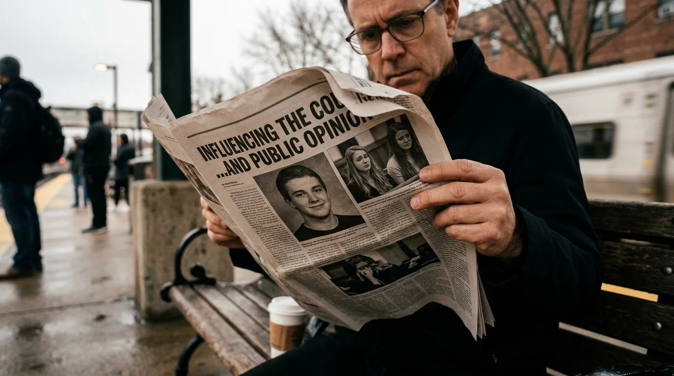 A person reading a newspaper, highlighting the intersection of PR and legal strategy