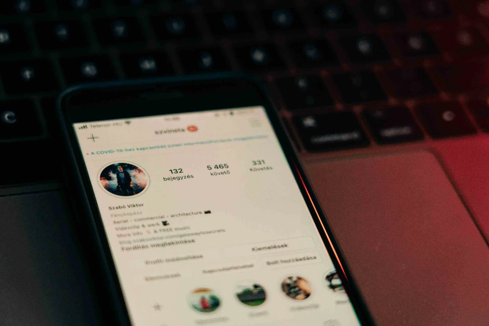 Phone showing Instagram Stories for a product and event launch campaign