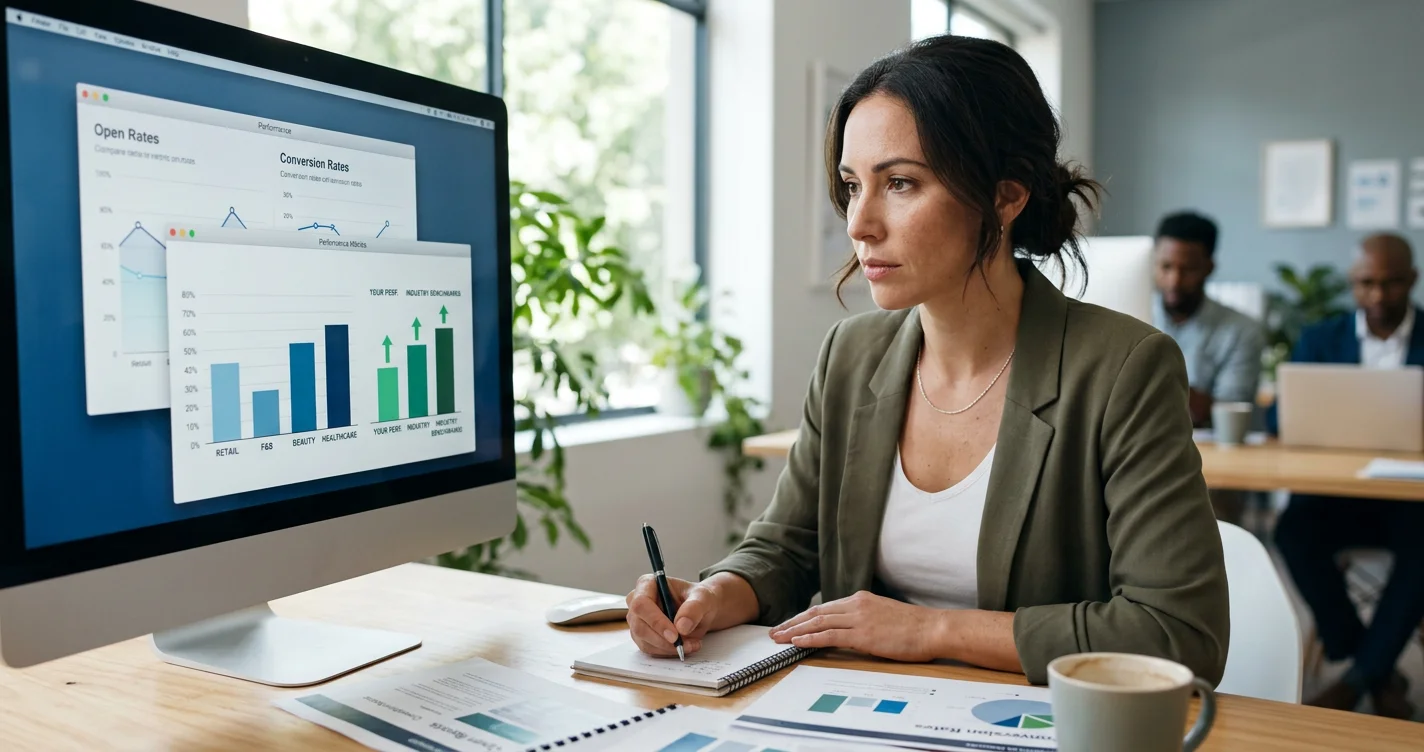 Graphs and charts illustrate data-driven results for optimizing messaging campaigns