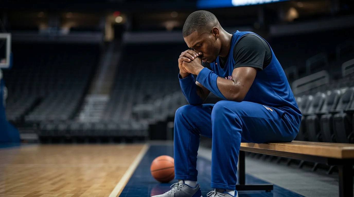 Basketball players on court, focusing on NCAA's latest corruption scandal