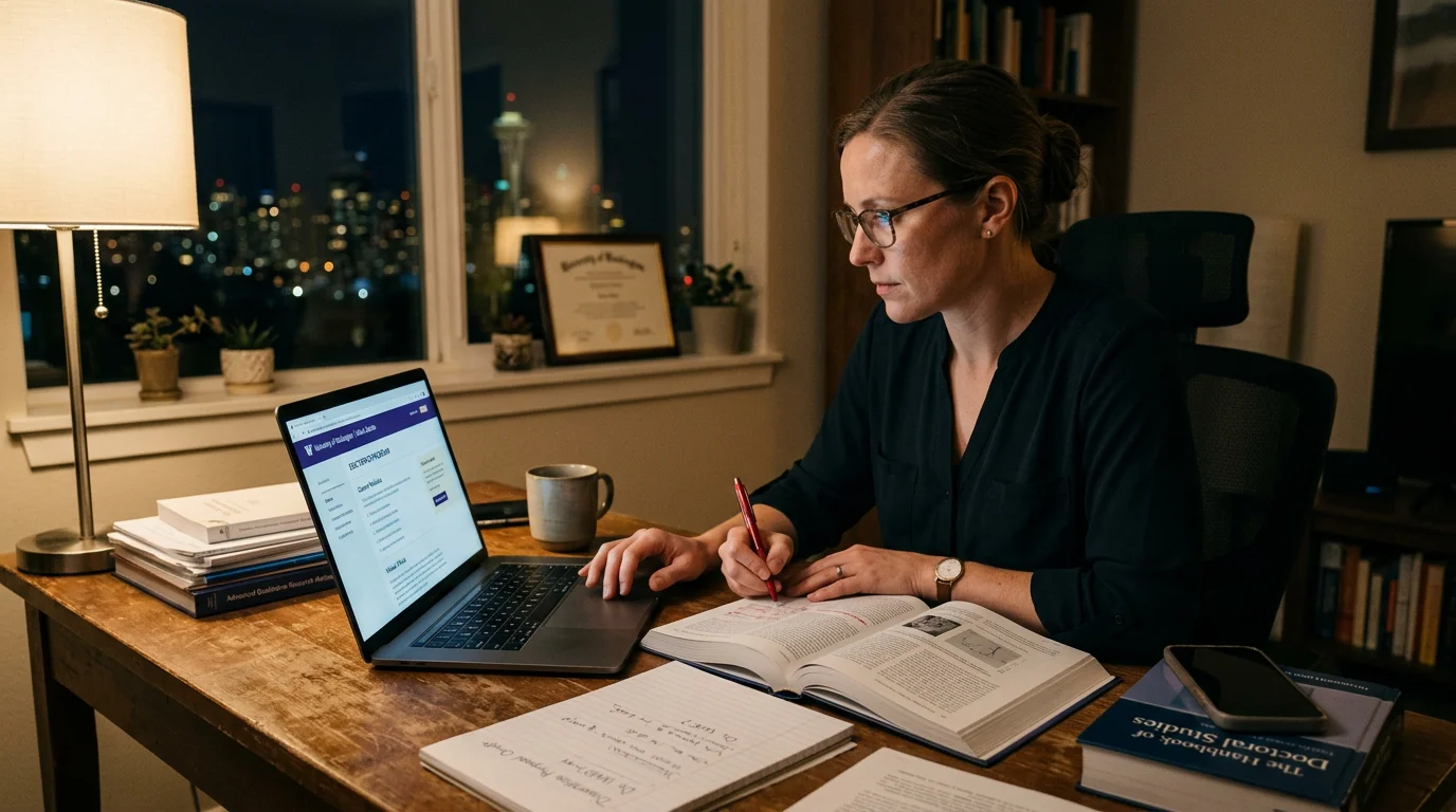 A student studies online, illustrating how remote learning is transforming higher education