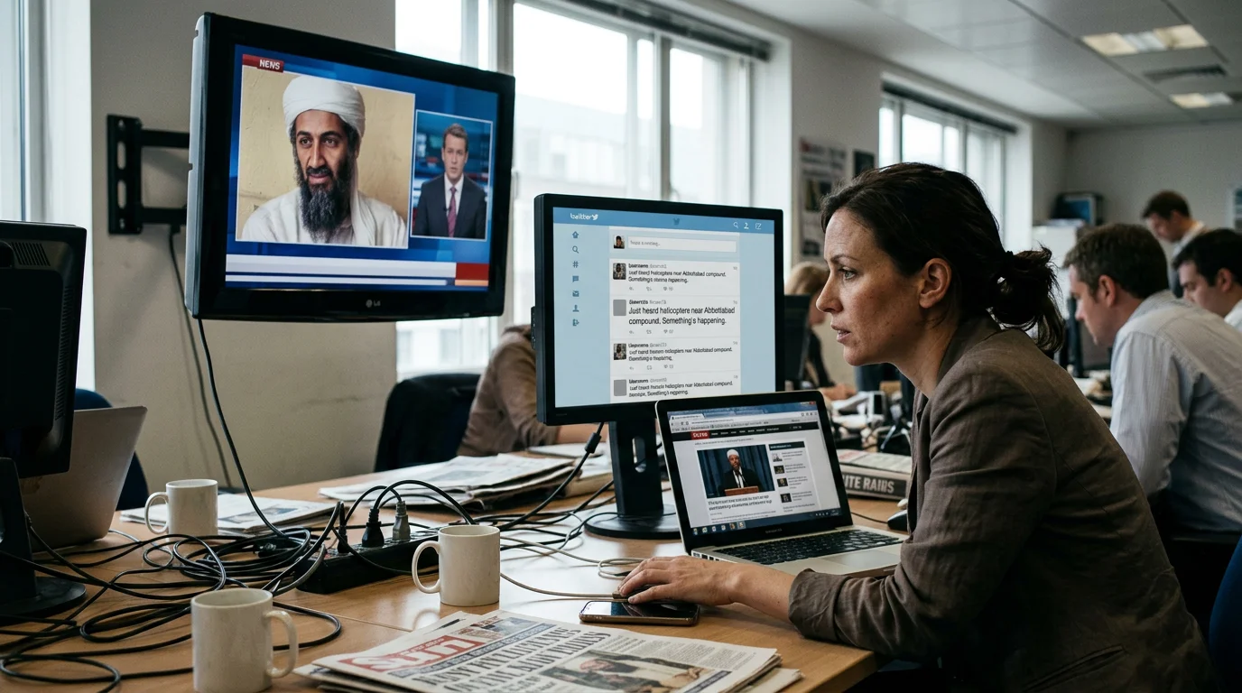 A man's face, obscured, represents the pervasive influence of public relations in global events