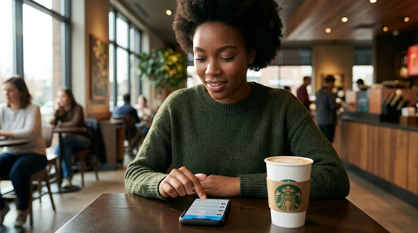 Person tweeting on a smartphone, showing how social media connects brands and people