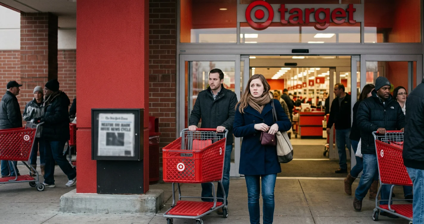 A red Target sign against a blue sky, reflecting on a major data breach