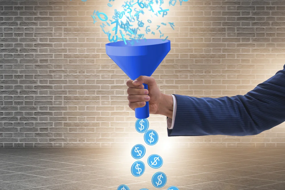 PR strategies boosting sales: a chart showing stages of a marketing funnel
