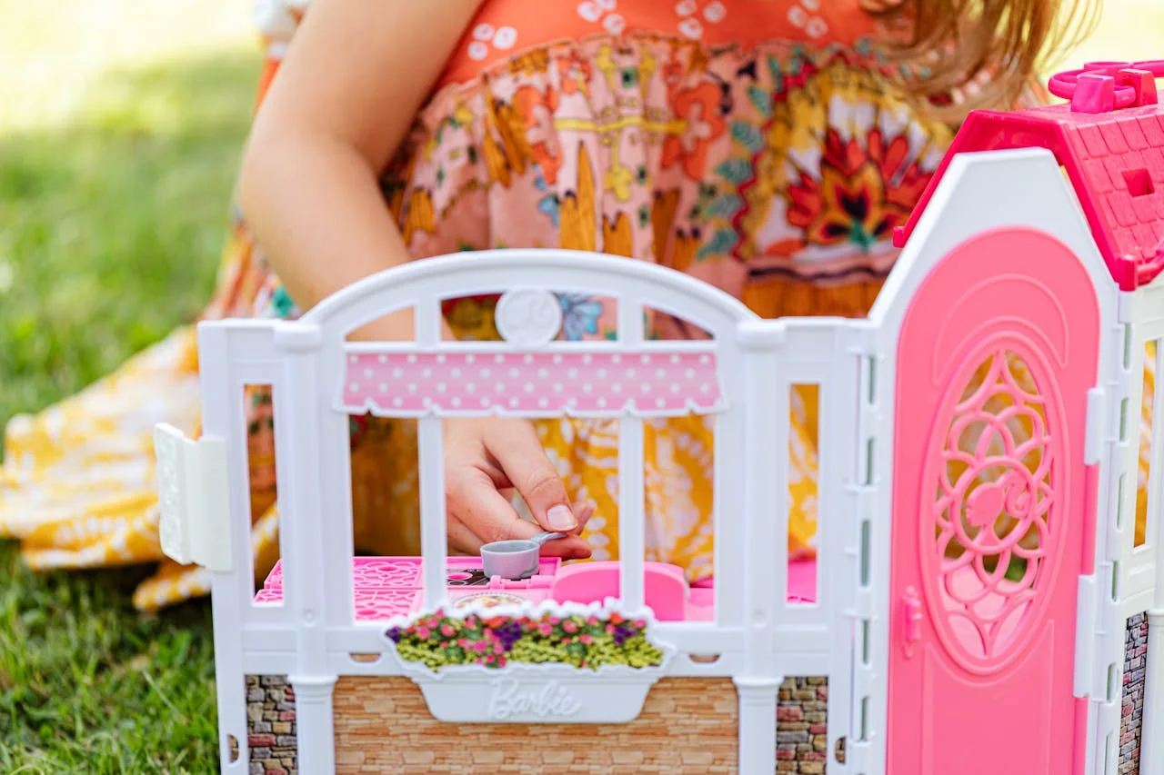 LEGO and Mattel toys on shelves, demonstrating successful PR strategies