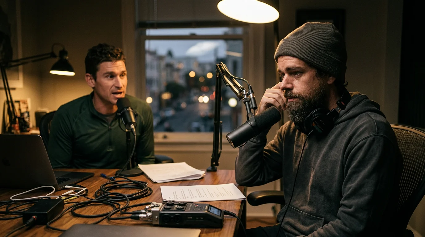 Jack Dorsey's face, conveying the controversy around Twitter's misinformation policies