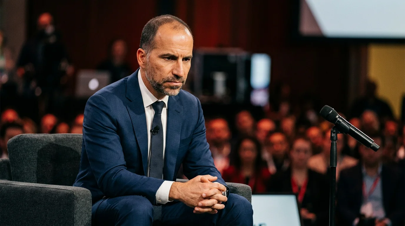 Uber CEO Dara Khosrowshahi responds to the Khashoggi murder controversy, looking worried and defensive