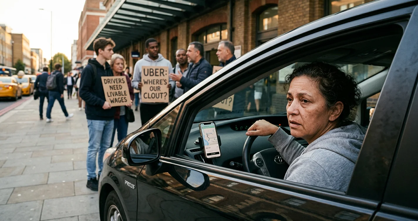 Uber app on a smartphone screen, symbolizing ongoing disputes with drivers