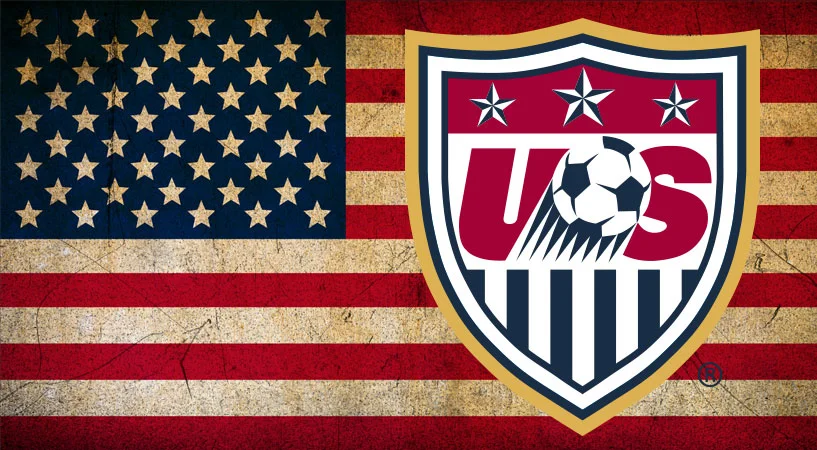 Soccer ball and US flag, symbolizing recent coaching changes in men's national team