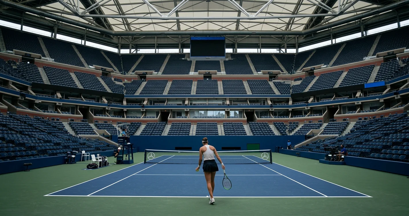 Tennis balls and an American flag net, symbolizing the return of US sports leagues