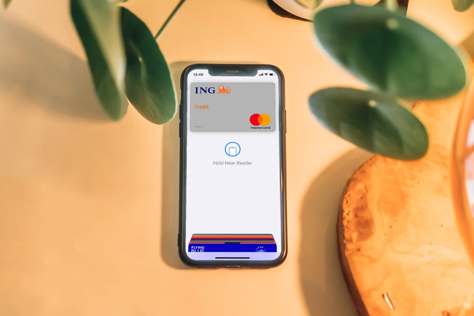 Neobank app open on a smartphone, displaying financial data and transactions