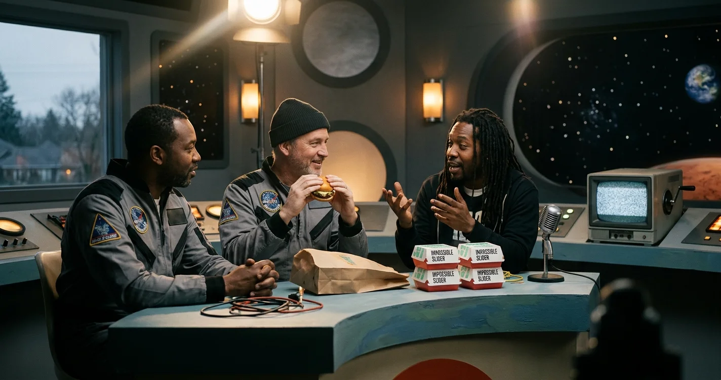 Wu-Tang Clan members enjoy White Castle Impossible Sliders in a playful, space-themed promotion