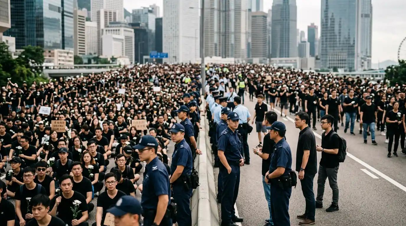 Hong Kong police in riot gear, protesters' anger over disproportionate force