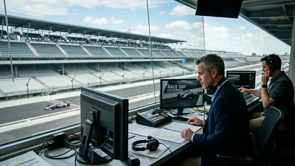 Drivers compete on an empty track, highlighting promotional challenges for live auto racing