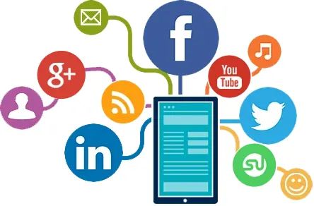 A diverse team of professionals collaboratively working on a digital marketing campaign