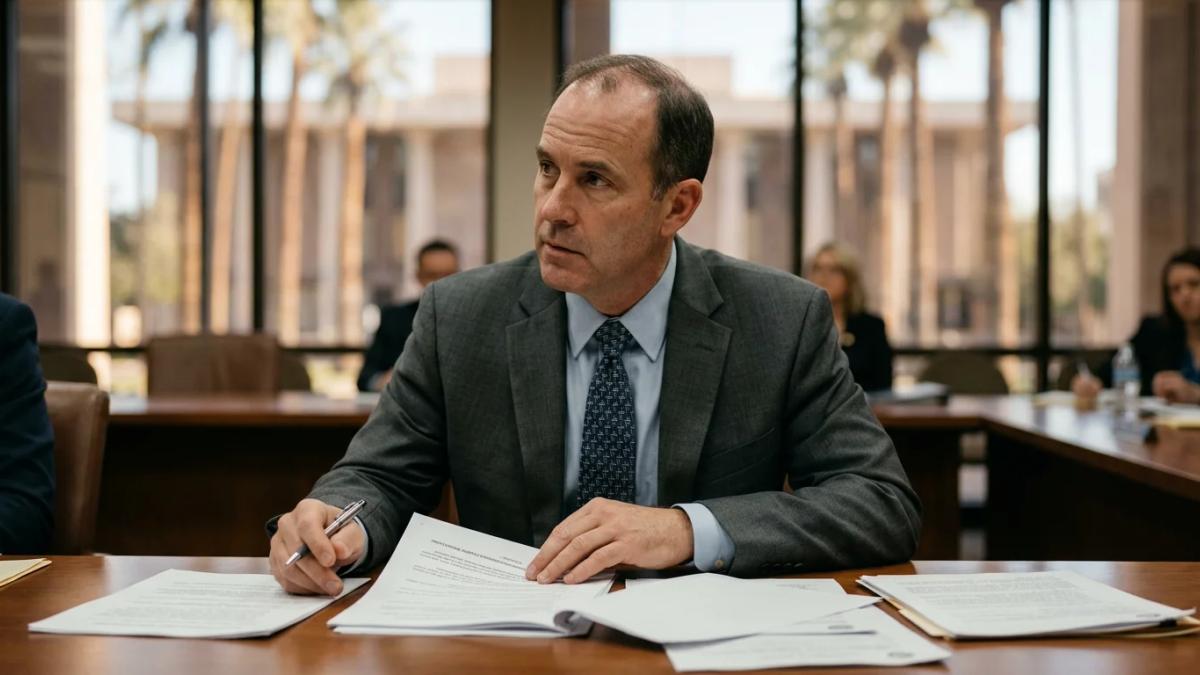 A gavel and money represent the legal and financial scrutiny of Arizona's PR spending