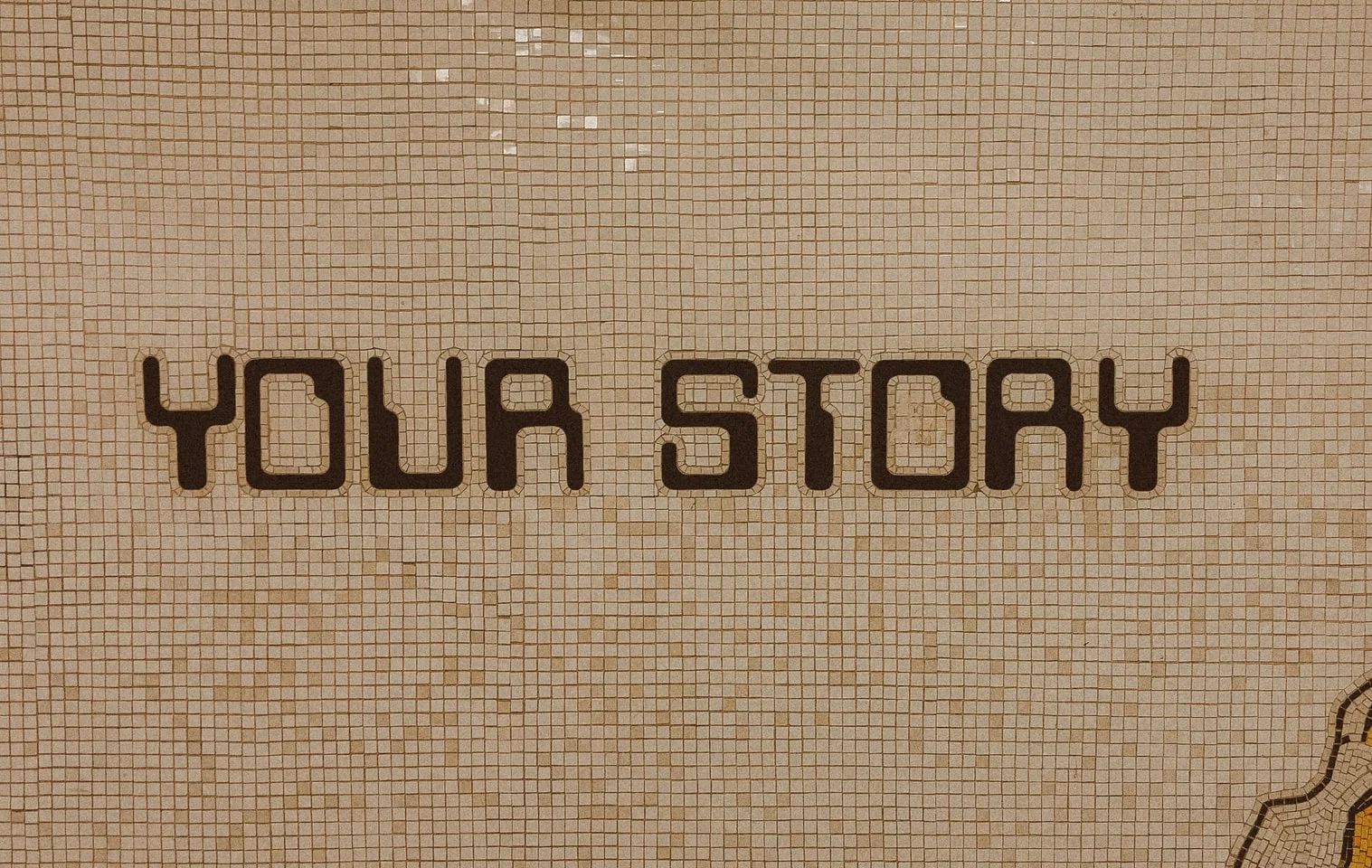 A person holding a megaphone with a flowing speech bubble, symbolizing a brand's story