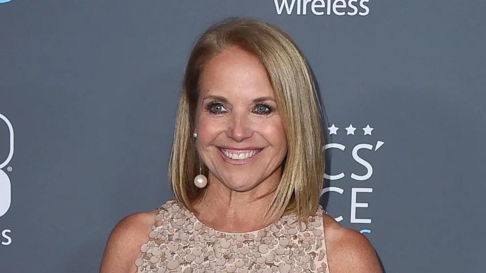 Katie Couric in an NBC studio, returning to broadcast the Olympic Games