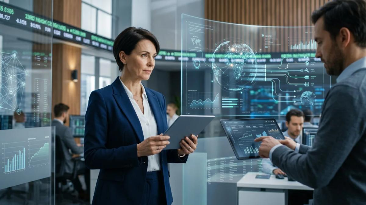 A swirling digital vortex symbolizing the challenges and opportunities of digital transformation
