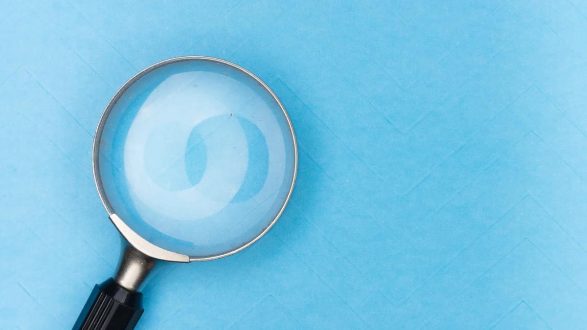 A magnifying glass hovers over a laptop, choosing between "Display" and "Search" network options