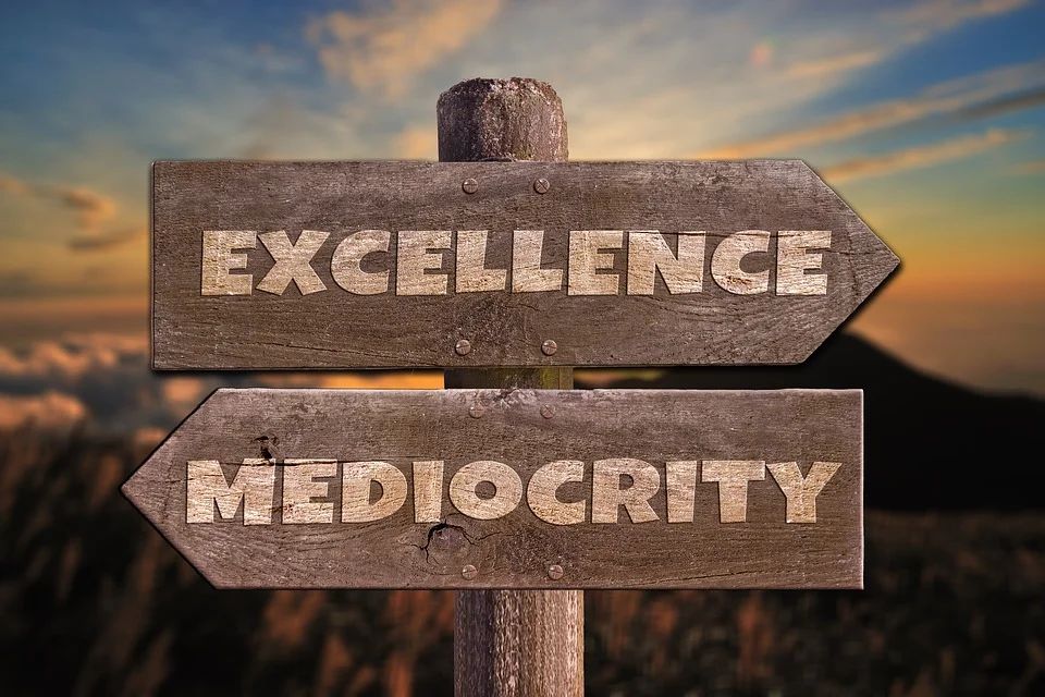 Person leaping across platforms, symbolizing extraordinary achievement and overcoming challenges