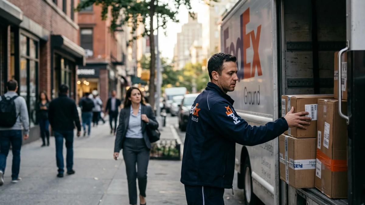 FedEx logo and a court gavel, symbolizing their contentious legal battle and its PR implications