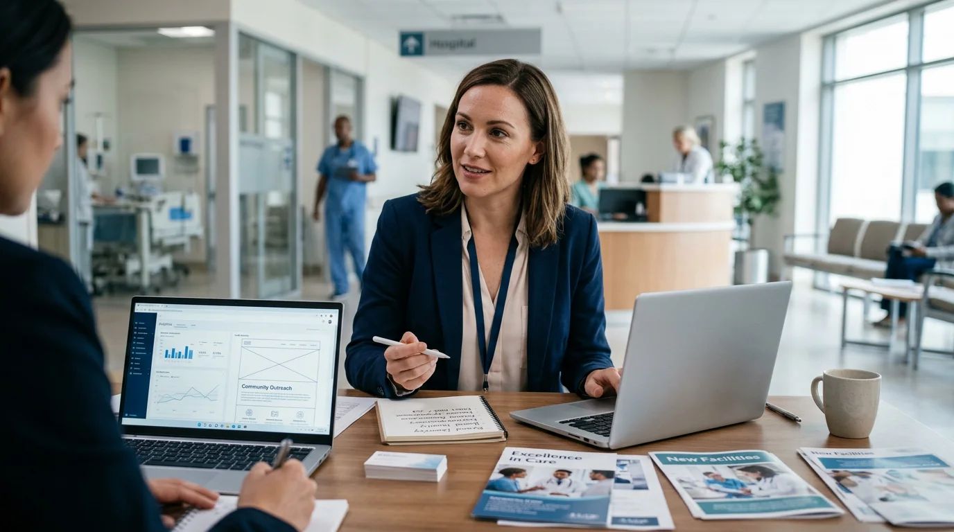 A doctor and patient discuss care, symbolizing effective healthcare marketing and PR