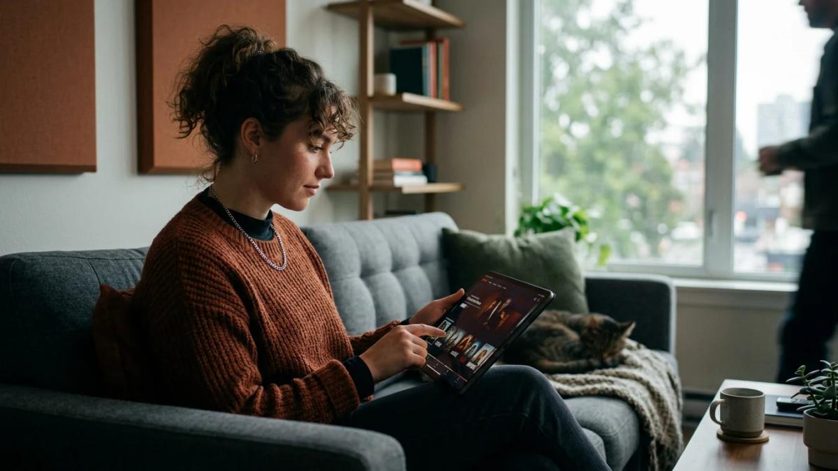 Man holding remote control to TV, spotlighting the new HBO Max streaming service