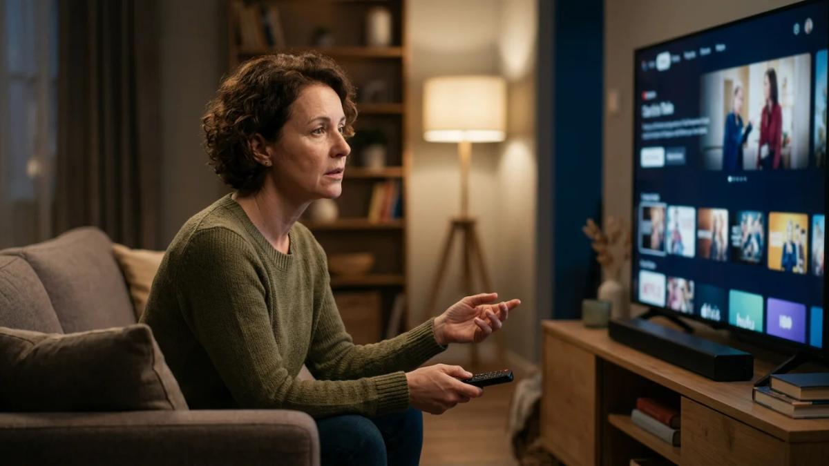 Hand holding a remote, highlighting Hulu's strategic price drop to compete