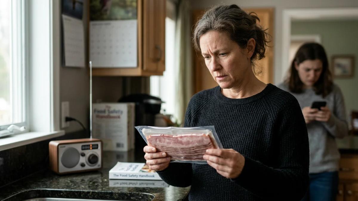A package of Oscar Mayer Turkey Bacon on a white cutting board, illustrating the recall