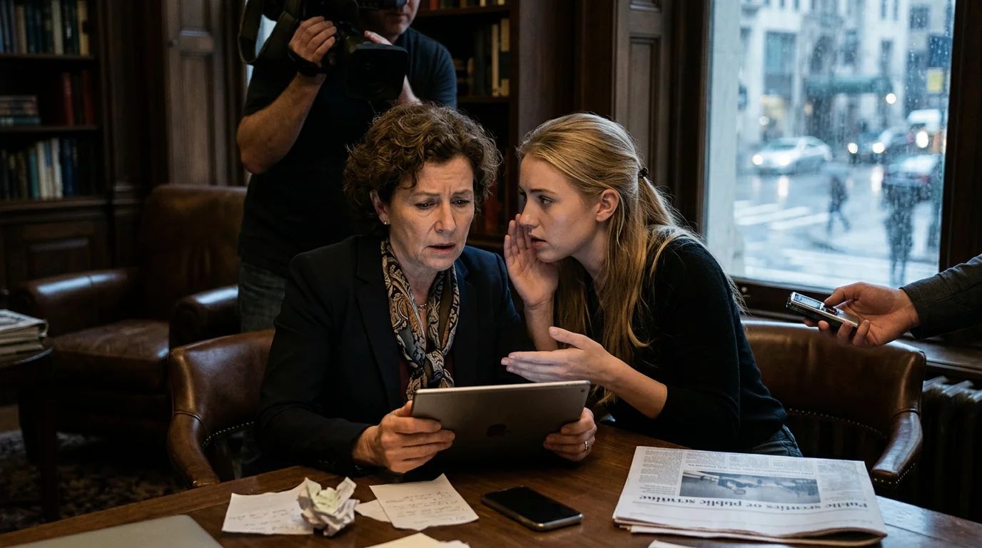 A person recording an interview, illustrating the loss of privacy for high-profile families