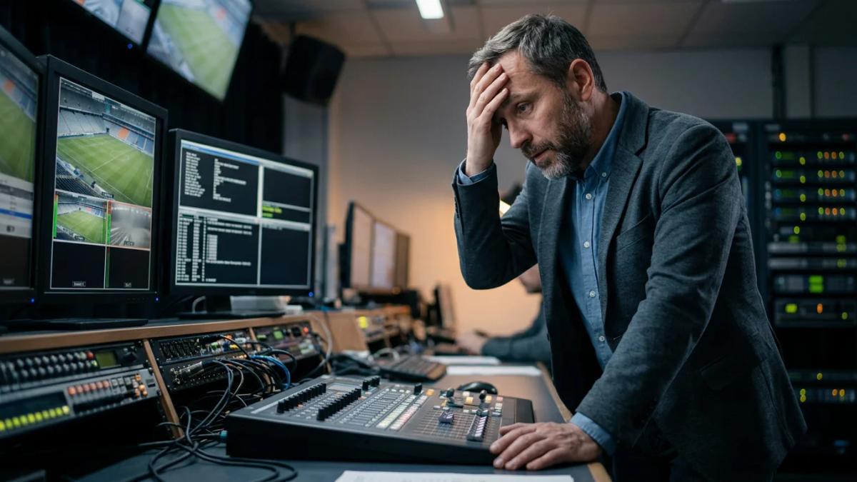 A frustrated soccer fan's face reflects their disappointment with Optus's World Cup streaming issues