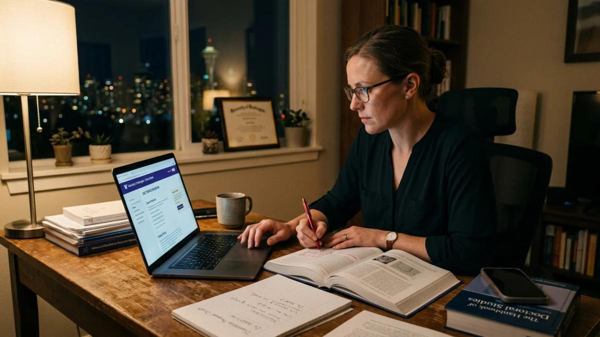 A student studies online, illustrating how remote learning is transforming higher education