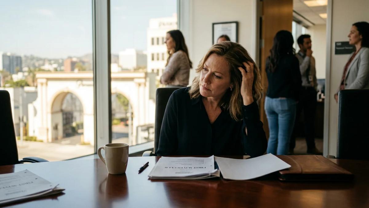 A frustrated executive slams a table, illustrating the consequences of inappropriate workplace behavior