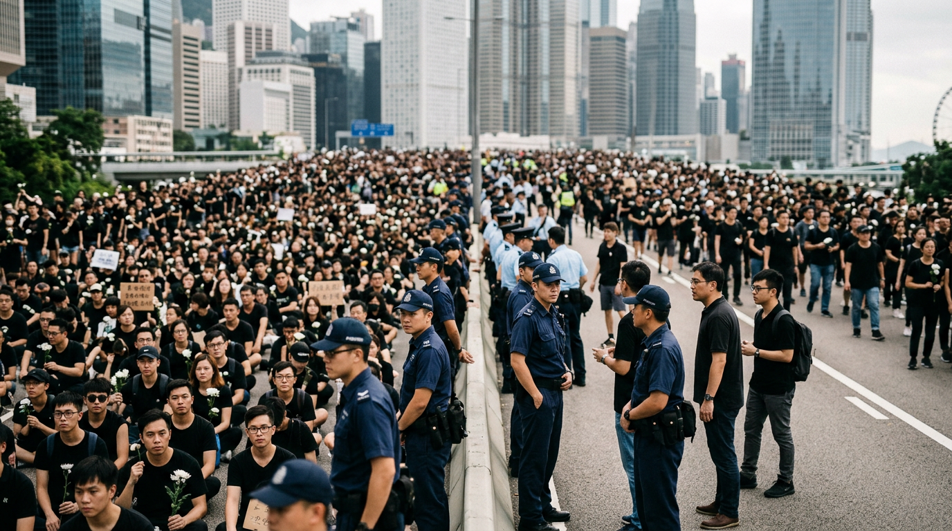 Hong Kong police in riot gear, protesters' anger over disproportionate force