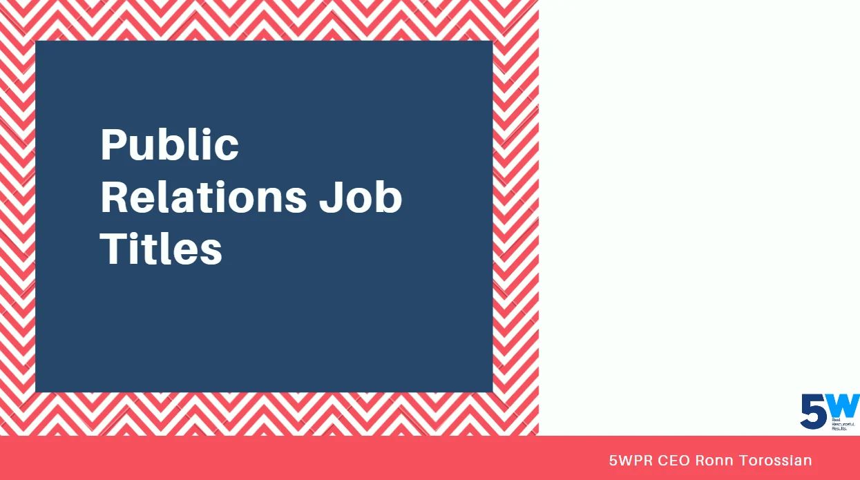 Public relations professional looking at an array of job titles on a screen